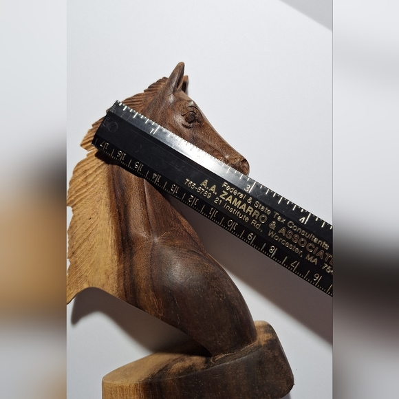 Vintage Hand Carved Teak Horse Head - Picture 7 of 12